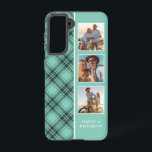 3 Photo Preppy Plaid Modern Girly Custom Name Samsung Galaxy Case<br><div class="desc">3 Photo Preppy Plaid Modern Girly Custom Personalised Name Smartphone Samsung Galaxy Phone Case features a 3 of your favourite photos with your custom name on a stylish preppy green plaid pattern. Perfect for birthday,  Christmas,  Mother's Day,  sister,  best friend and more. Designed by © Evco Studio www.zazzle.com/store/evcostudio</div>