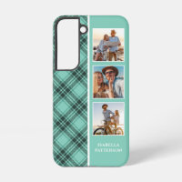 3 Photo Preppy Plaid Modern Girly Custom Name