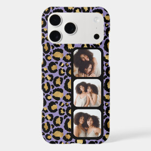 3 Photo Purple And Gold Leopard Print