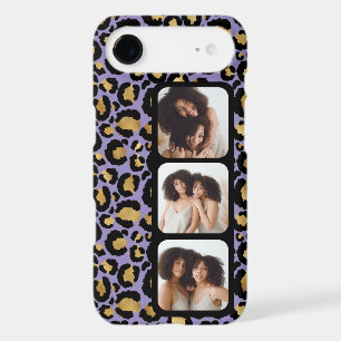 3 Photo Purple And Gold Leopard Print