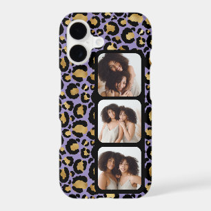 3 Photo Purple And Gold Leopard Print