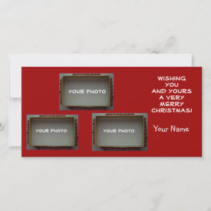 3 Photo slot Your Picture Christmas Cards