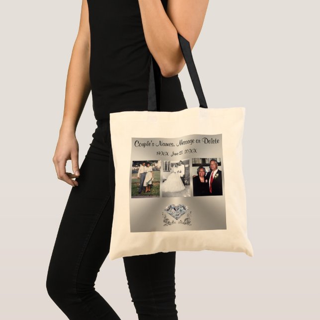3 Photo Tote Bags Personalised, Cheap Canvas Totes (Front (Product))