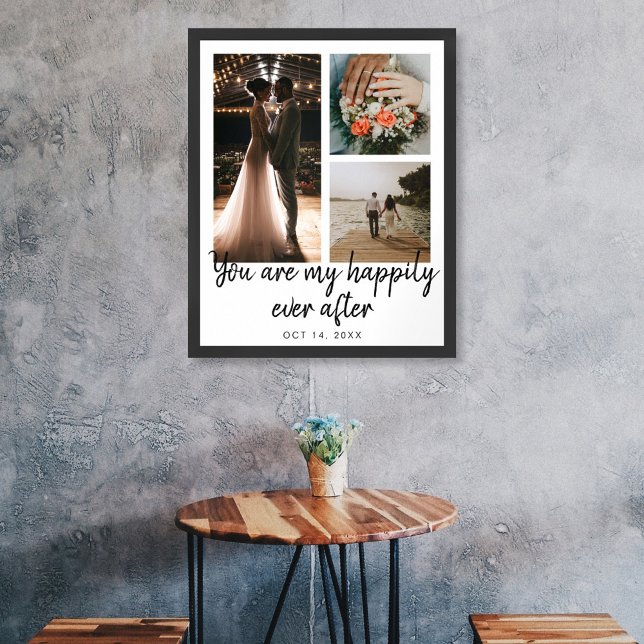 3 Photo Wedding Anniversary Collage Quote Poster (Creator Uploaded)