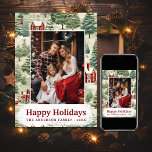 3 Photo Woodland Cute Rustic Country Christmas Holiday Card<br><div class="desc">Share the magic of the season with our 3 Photo Woodland Rustic Country Christmas Holiday Card. This charming card features a classic country scene with snowy landscapes, rustic barns, and evergreen trees, creating a heartwarming backdrop for your cherished photos. Personalise it with three of your favourite holiday snapshots, and spread...</div>