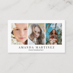 3 Photography White Minimalist Business Card