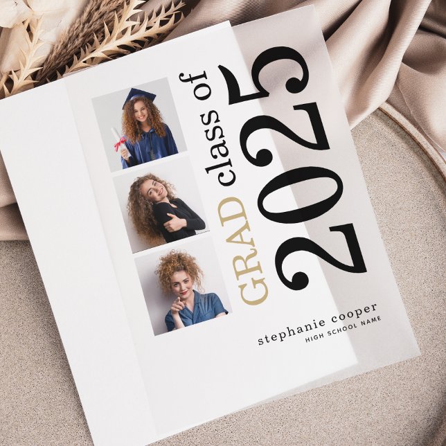 3 Photos 2025 Graduation Announcement Vellum (Creator Uploaded)