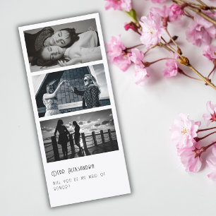 3 Photos Collage Minimal Maid Of Honour Proposal