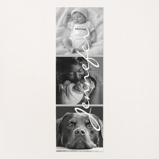 3 photos Collage Minimalist Family  Yoga Mat (Front)