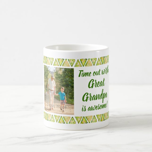 3 Photos & Custom Typography - Great Grandpa Coffee Mug (Center)