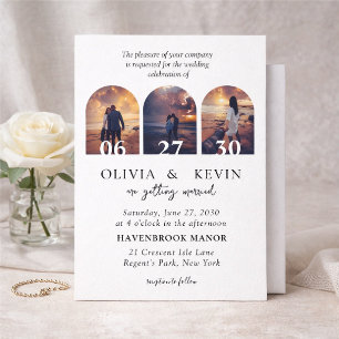 3 Photos Elegant Classic Wedding Invitation