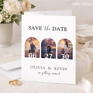 3 Photos Elegant Classic Wedding Save The Date