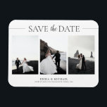 3 Photos Elegant Classic Wedding Save The Date Magnet<br><div class="desc">3 Photos Elegant Classic Wedding Save The Date Magnet The Elegant Classic Wedding Save The Date Magnets are the perfect way to announce your upcoming wedding to your guests. The photo collage showcases the sophistication and charm of the design, with its elegant typography and classic black and white colour palette....</div>
