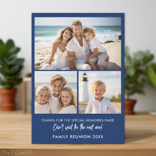 3 Photos - Family Reunion Memories Holiday Card