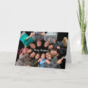 3 PHOTOS Ho Ho Ho Merry Christmas Family Photo Holiday Card