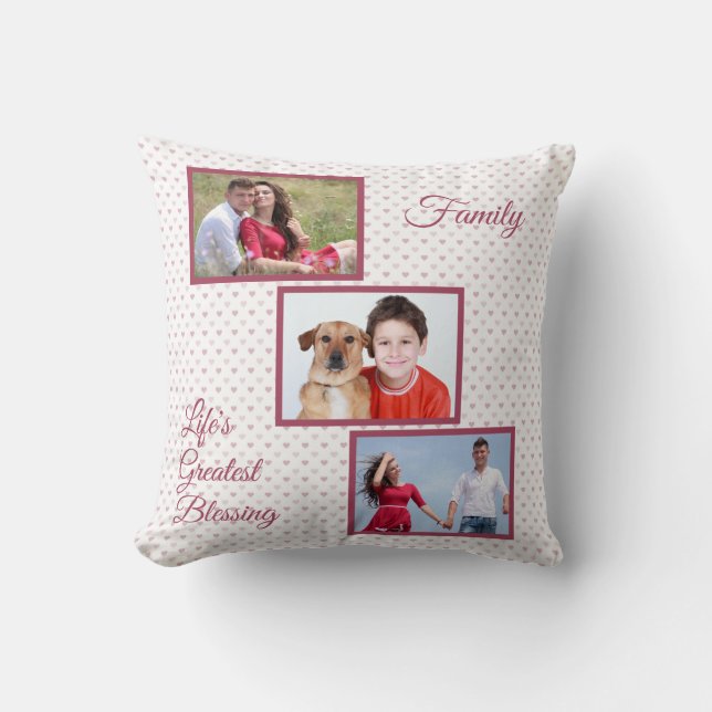 3 Photos - Life's Greatest Blessing - Family Cushion (Front)