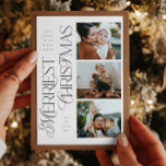 3 Photos Merriest Christmas Modern Holiday Card<br><div class="desc">Merriest Christmas!
Send holiday wishes to your family and friends with this 3 photos collage card. 
This elegant design features a fun and modern typography.</div>