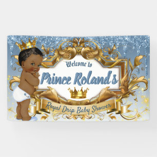  3 Photos  Royal African Prince  Blue Glitter Drip Banner