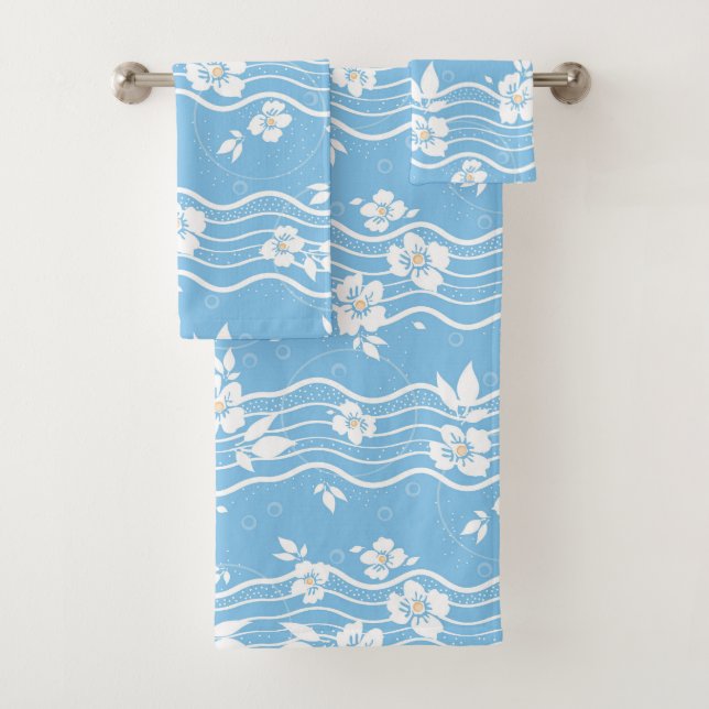 3-Piece Towel Set in Giana neptune blue (Insitu)