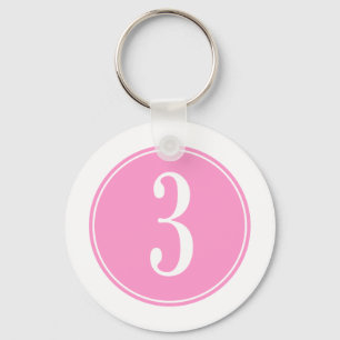#3 Pink Circle Key Ring
