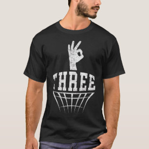 3 Point Shot Basketball Curry Hand Sign T-Shirt