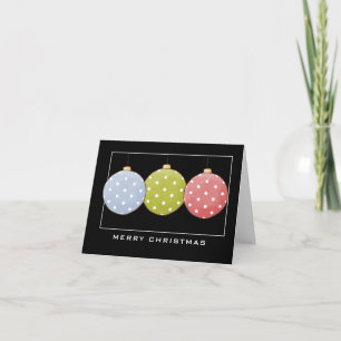 3 Polka Dot Ornaments  Merry Christmas Card