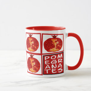 3 Pomegranate slices Art Deco Mug