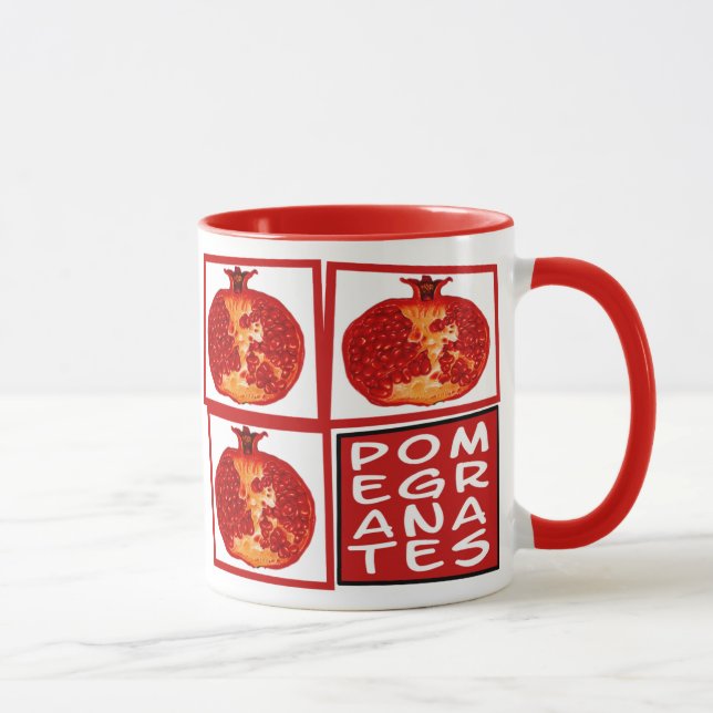 3 Pomegranate slices Art Deco Mug (Right)