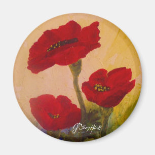 3 Poppies Magnet