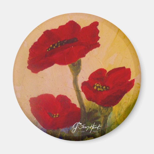 3 Poppies Magnet (Front)