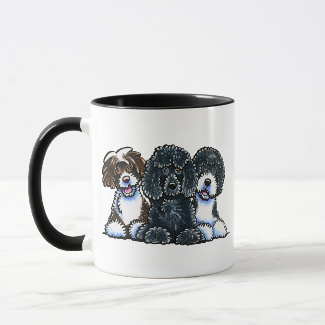 3 Portuguese Water Dogs Mug (Left)