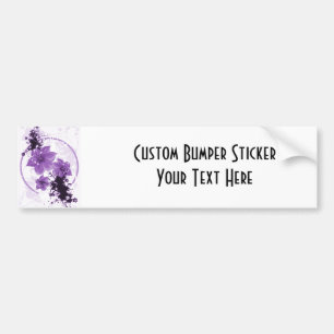 3 Pretty Flowers - Purple Bumper Sticker