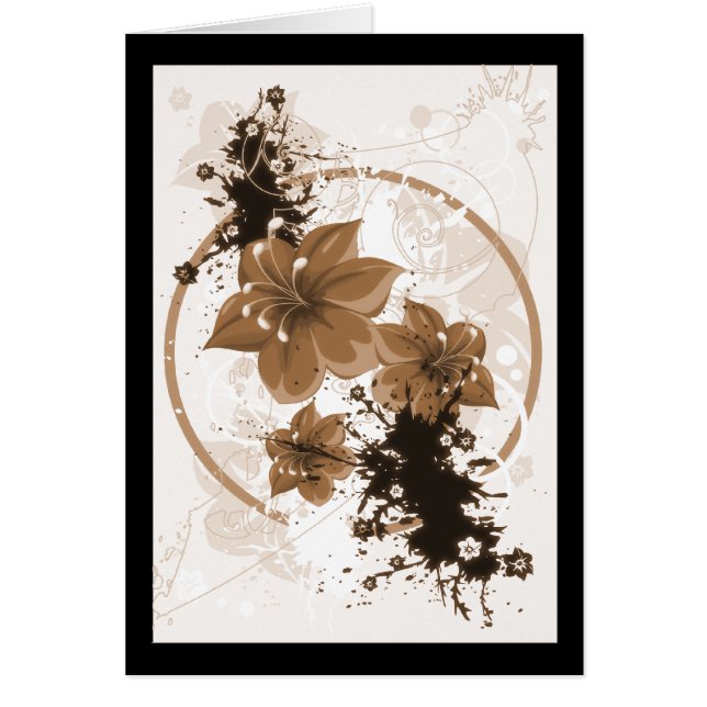 3 Pretty Flowers - Sepia (Front)