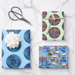 3 Pretty Happy Hanukkah Wrapping Paper Gift Wrap<br><div class="desc">3 Pretty Happy Hanukkah Wrapping Paper Gift Wrap</div>