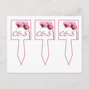 3 Purple Orchid Wedding Cup Cake Picks Postcard