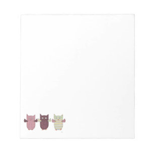3 Purple Owls Flying Notepad