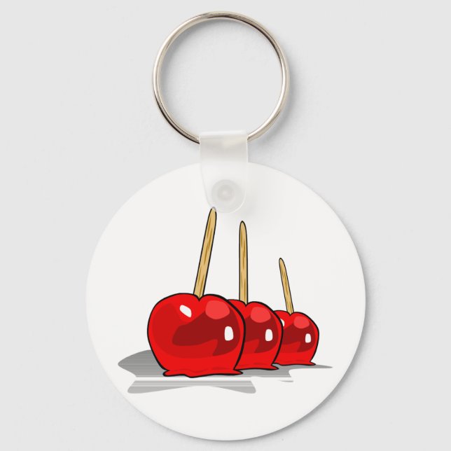 3 Red Candy Apples Key Ring (Front)