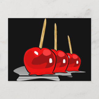 3 Red Candy Apples Postcard