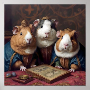 3 Renaissance Guinea Pigs Poster