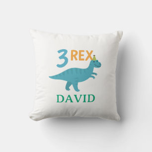 3 Rex Dinosaur Birthday Design Cushion