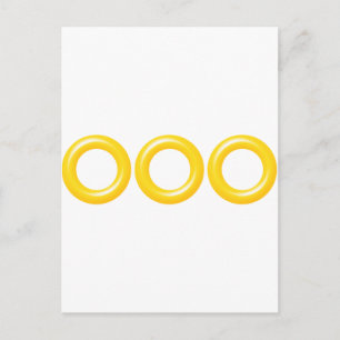 3 Rings On A Shirt - Sonic Gamer Video Games Gold Postcard