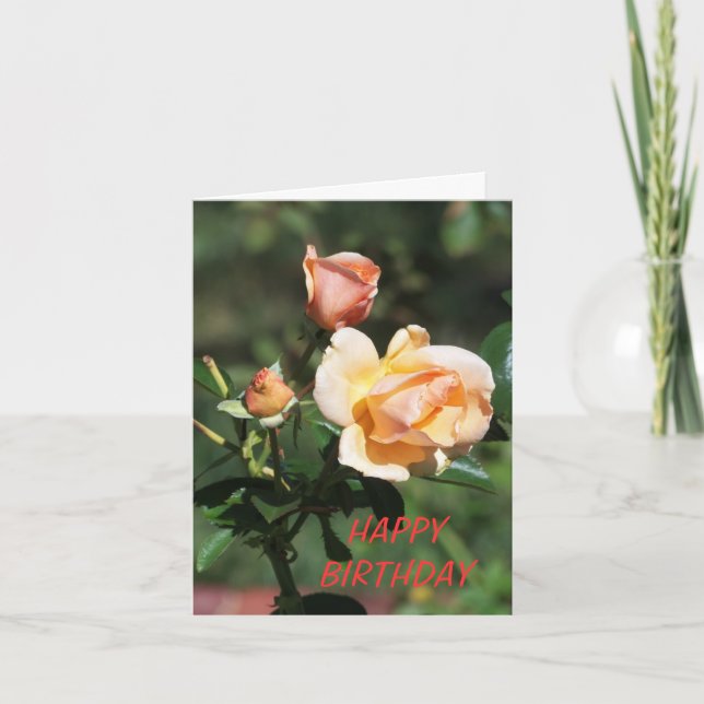 3 Roses, Beautiful Birthday Card (Front)