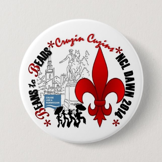 3"  Round Cruzin Cuzins Pin (Front)