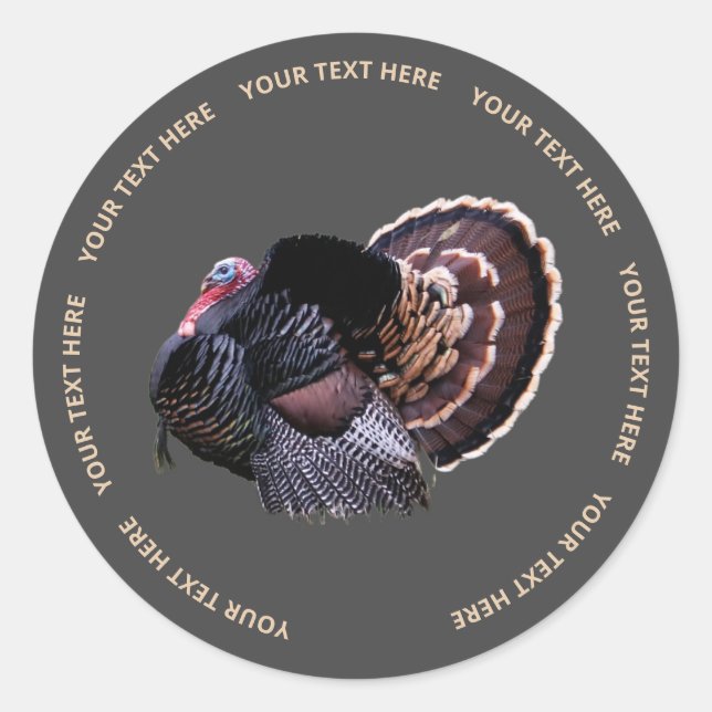 3" Round Wild Turkey Sticker (Front)