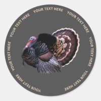 3" Round Wild Turkey Sticker