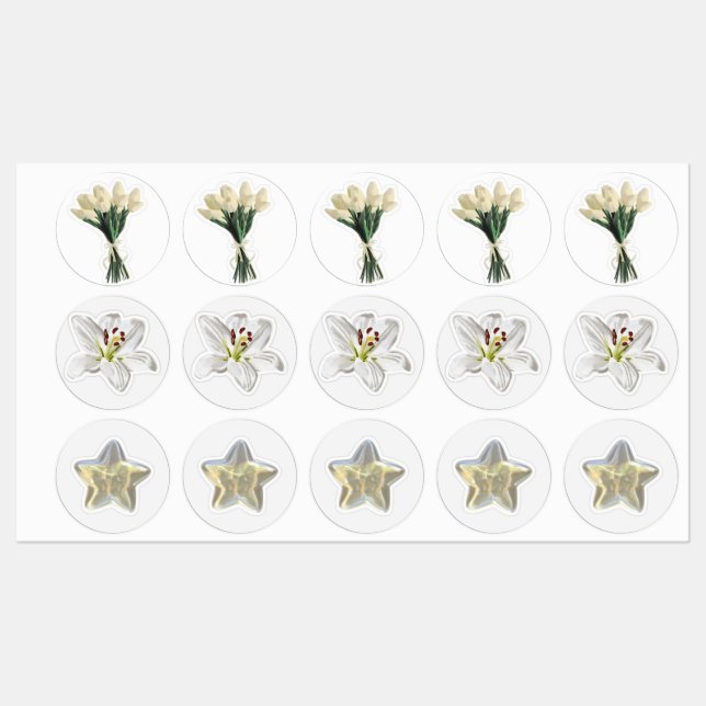 3 ROW WHITE STICKERS (Sheet)