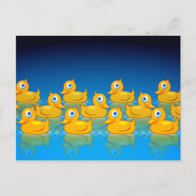 3 rows of rubber ducks postcard (Front)