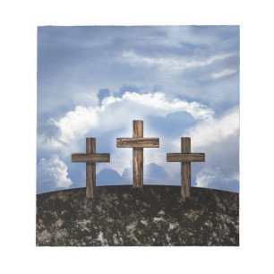 3 Rugged Crosses with Sky Notepad