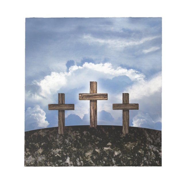 3 Rugged Crosses with Sky Notepad (Front)