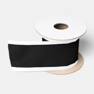 3" Satin Black ribbon w/white border